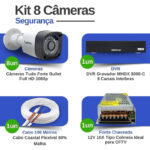 Kit CFTV 8 Cameras Full Hd 1080 p + Dvr MHDX 1208C intelbras+ Hd 500gb