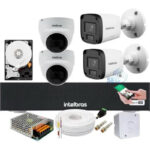 Kit Intelbras 4 câmeras c/ microfone , VHD1230 D Mic internas + 2 câmeras VHD 1230 Mic externas