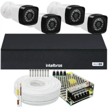 kit 4 câmeras dvr Intelbras MHDX 1204C + Hd 500gb
