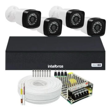 Dvr Intelbras + 4 câmeras Hd, ótimo custo benefício