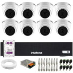 kit CFTV Intelbras c/8 Câmeras , 3 VHD1220 D mic + 5 Câmeras VHL 1220D G9 + Hd 1Tb