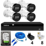 kit Cftv Ip Intelbras NVD + HD 1Tb + 4 câmeras IP Vip C 1230 B