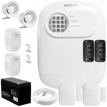 kit alarme completo Intelbras Anm24Net + 2 Sensores Ivp 3000 + 2 Sensores XAs light + Sirene + aplicativo para celular