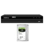 kit 4 câmeras Intelbras VHD 1220B+ + Dvr 8 Canais MHDx 1208C + Hd de 1Tb