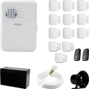 Kit alarme sem fio Intelbras 14 pontos de proteção c/ aplicativo para celular